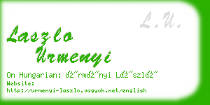 laszlo urmenyi business card